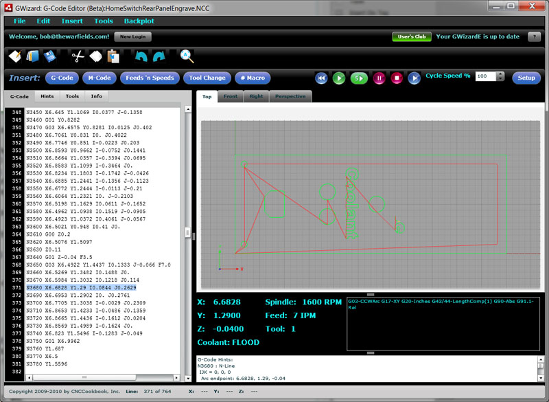 cnc g-code editor screenshot